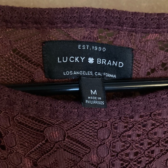 Lucky Brand, maroon long sleeve shirt. - Picture 8 of 11